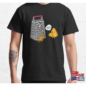 Funny Cheese Slice Grated With A Grater Classic Tshirt Unisex